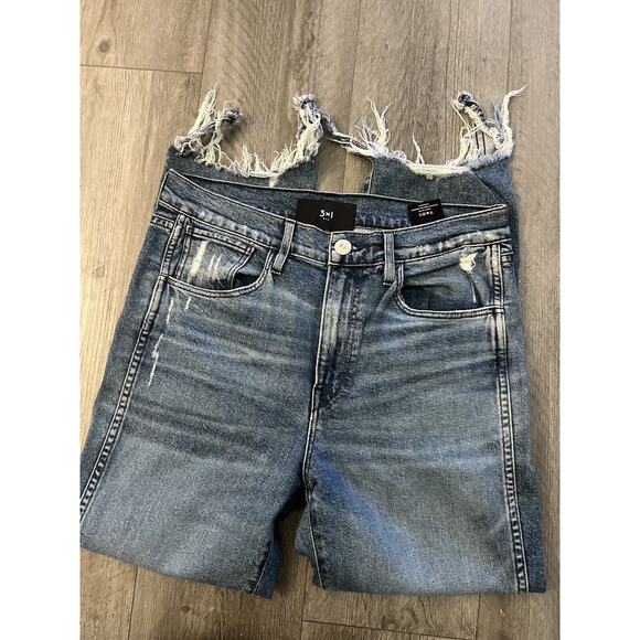 3x1 W3 Straight Authentic Cropped Jeans Size 29 Fringe Ankle - Picture 1 of 8